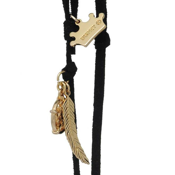 DISNEY COUTURE POCAHONTAS 14KT GP BLACK LEATHER ARROW PENDANT NECKLACE**NEW! - Picture 5 of 7